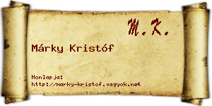 Márky Kristóf névjegykártya